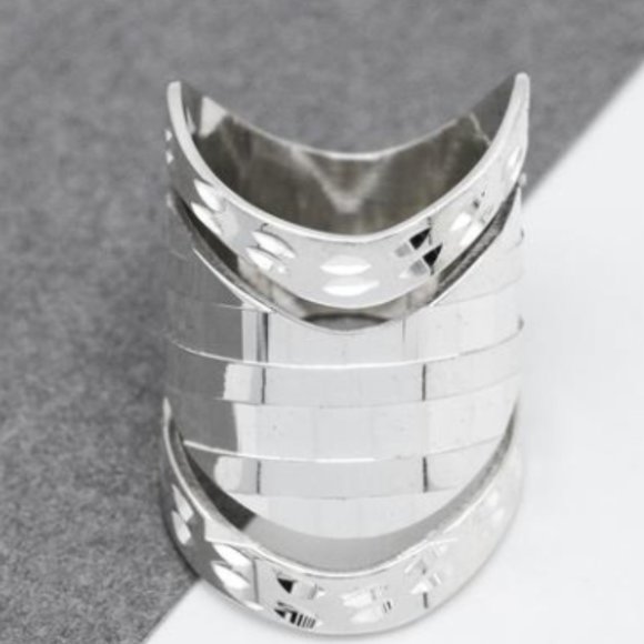 Jewelry 925 Silver sparkly unique ring (size 7US) - Picture 3 of 4